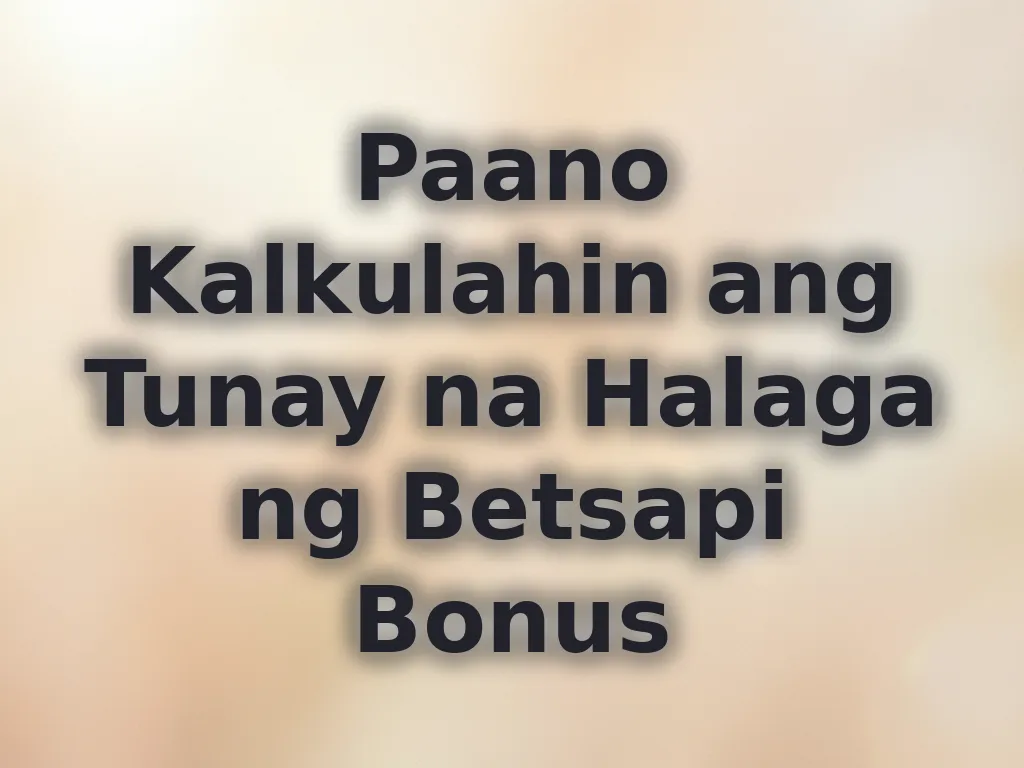 Kalkulasyon ng bonus value